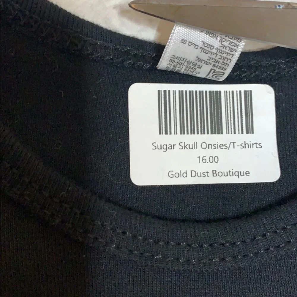 American apparel size 4 black sugar skull t shirt NWT